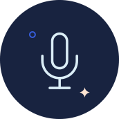 An icon illustration showing a microphone