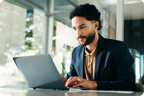 Man at a laptop
